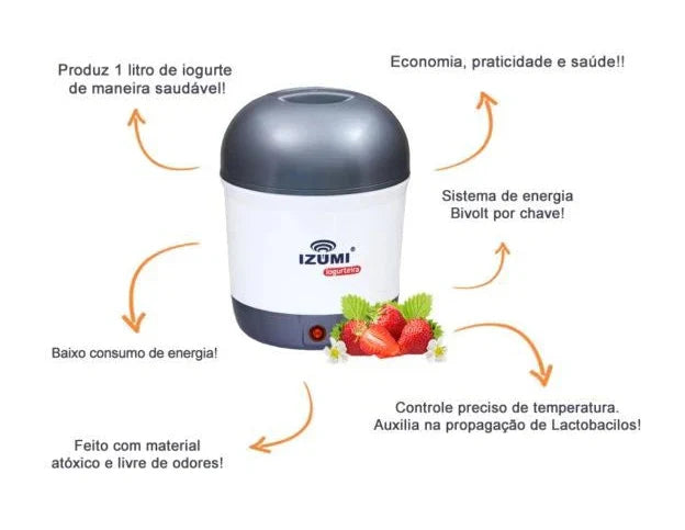 Iogurteira Elétrica Cinza Bivolt