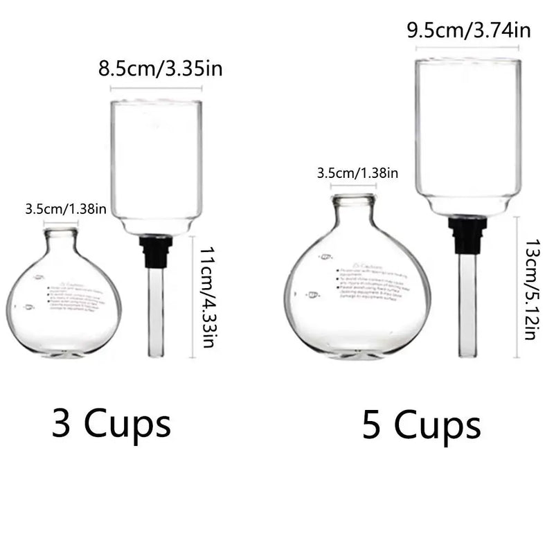 Cafeteira Sifão Clássica em Vidro – Infusão a Vácuo com Filtro Reutilizável e Queimador