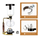 Cafeteira Sifão Clássica em Vidro – Infusão a Vácuo com Filtro Reutilizável e Queimador