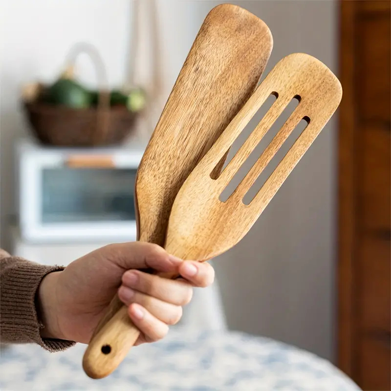 Pamisturadora Mad Vazada - Madeira Natural para cozinha Utensílio ecológico com estilo rústico