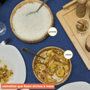 Bowl Canelado de Bambu Oikos - Kit com 3 pçs - Tigela, Saladeira, pote bambu