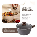 Jogo De Panelas Antiaderente Cerâmica Mimo Style 10 Peças Grafite