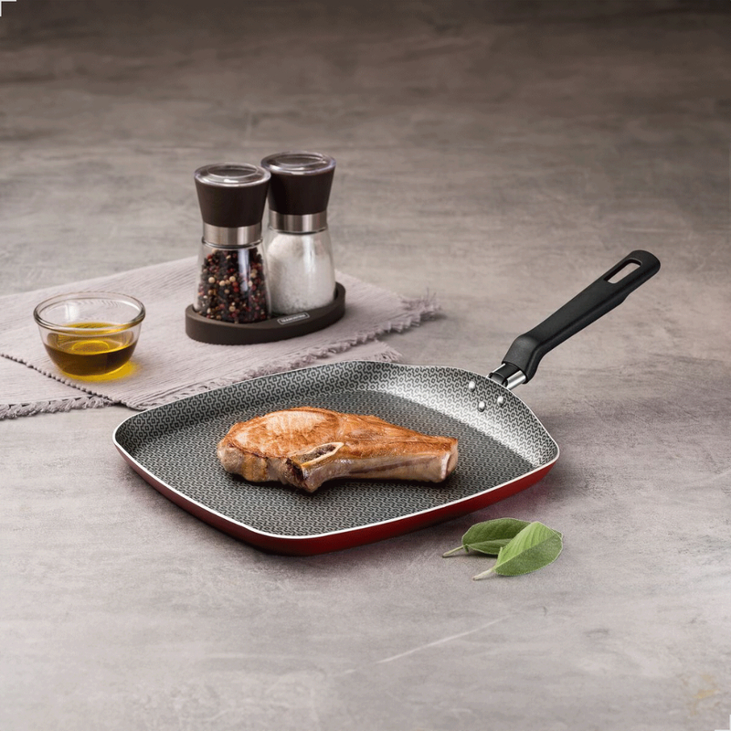 Bistequeira Lisa Tramontina Loreto Starflon Max Aluminio antiaderente 26cm 1L Frigideria Quadrada
