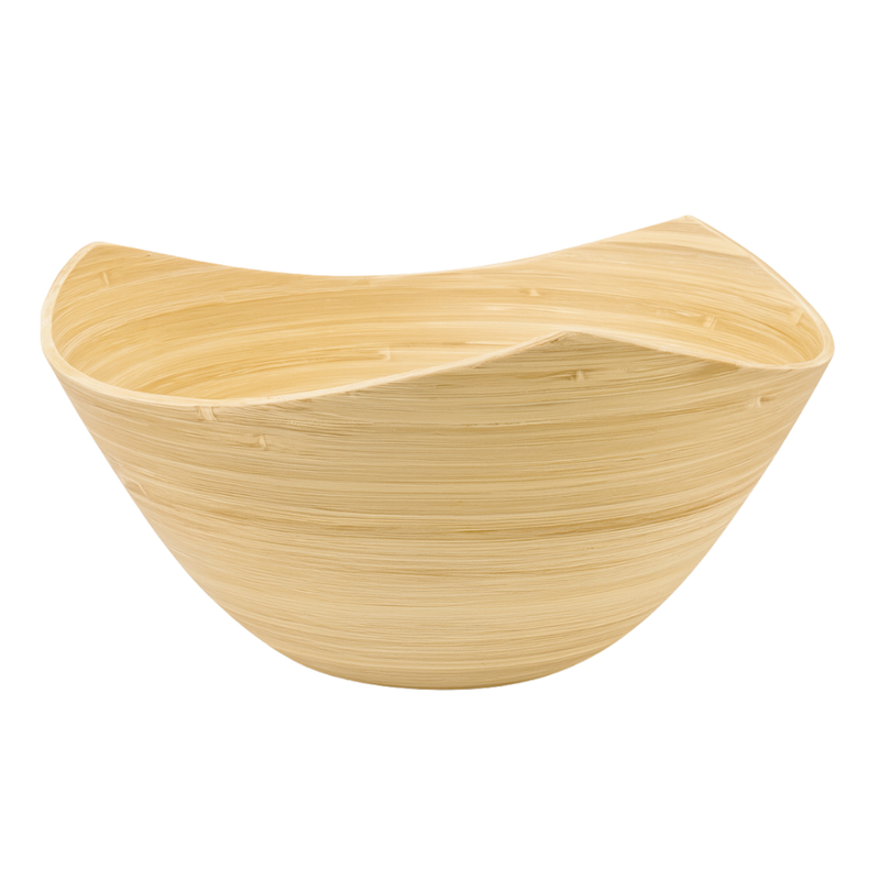 Saladeira Eco Bambu Moderna 3.5L Centro Mesa Fruteira Temperar Saladas em Casa Tigela