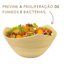 Saladeira Eco Bambu Moderna 3.5L Centro Mesa Fruteira Temperar Saladas em Casa Tigela