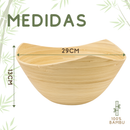 Saladeira Eco Bambu Moderna 3.5L Centro Mesa Fruteira Temperar Saladas em Casa Tigela