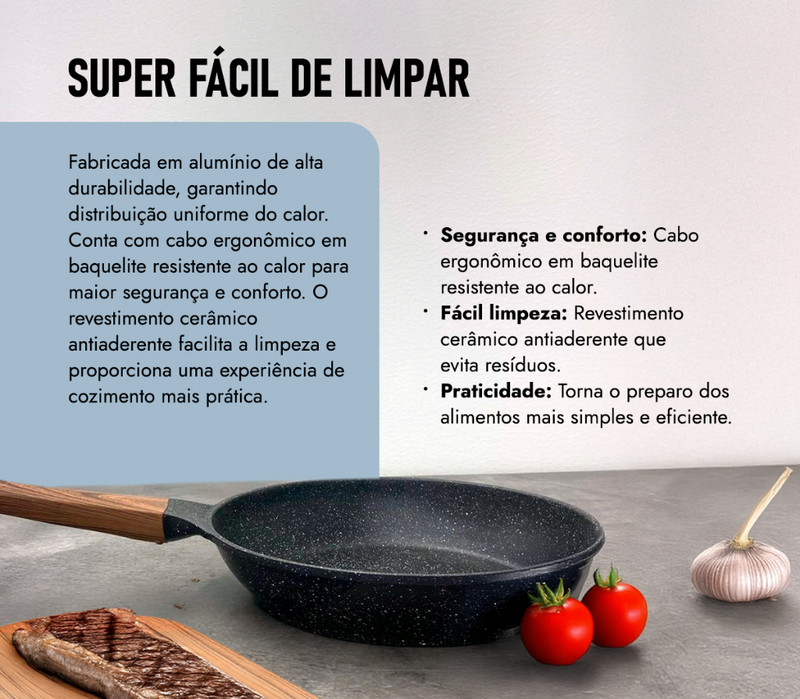 Frigideira Ceramica Antiaderente Fogão Cooktop Indução E Gás Star House