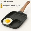 Frigideira Antiaderente 3 Furos Divisórias Fritar Ovo Carne Lanche Hambúrguer Multiuso Pedra De MaiFan