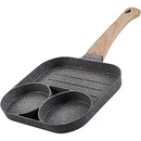 Frigideira Antiaderente 3 Furos Divisórias Fritar Ovo Carne Lanche Hambúrguer Multiuso Pedra De MaiFan