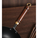 Frigideira Alta de Ferro Resistente Anti Aderente Com Tampa e Cabo de Madeira 28cm