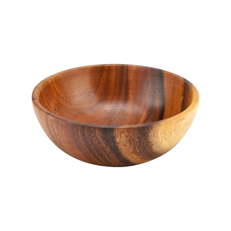 Kit Utensílios de Cozinha Em Madeira Acácia Com Saleiro Bowl Pilão Bandeja 4 Peças - Mimo Style