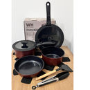 Jogo de Panelas Antiaderente com 18 Peças e Cabos Removíveis