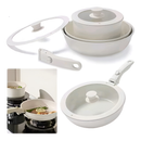 Jogo de Panelas Antiaderente com 18 Peças e Cabos Removíveis