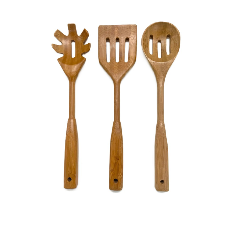 Kit Utensílios De Bambu 3 Peças 100% Natural Michelon