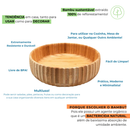 Pote Bowl Tigela Bambu Canelada Cumbuca Bactericida Sustentável
