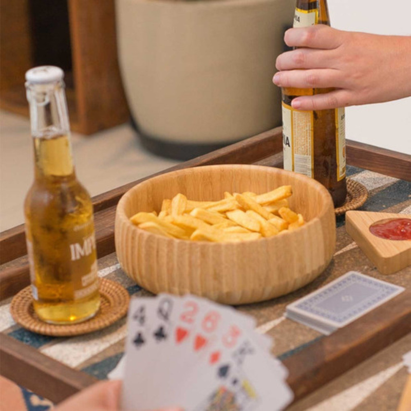 Pote Bowl Tigela Bambu Canelada Cumbuca Bactericida Sustentável