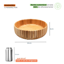 Pote Bowl Tigela Bambu Canelada Cumbuca Bactericida Sustentável